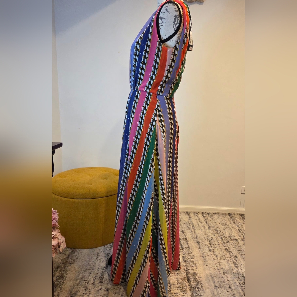 Marco Bologna Multicolor Striped Sleeveless Maxi Dress, Size S/M - Picture 5 of 16